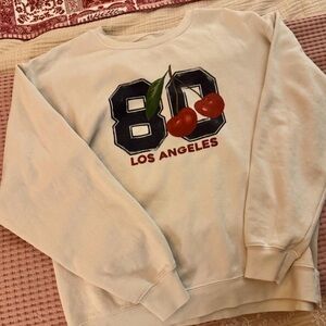PacSun Los Angeles '89 Cherry Graphic Crewneck Sweatshirt - White